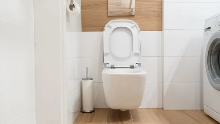 Interior modern design with white toilet
