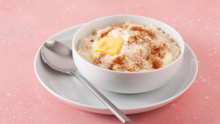 rice pudding with butter and cinnamon