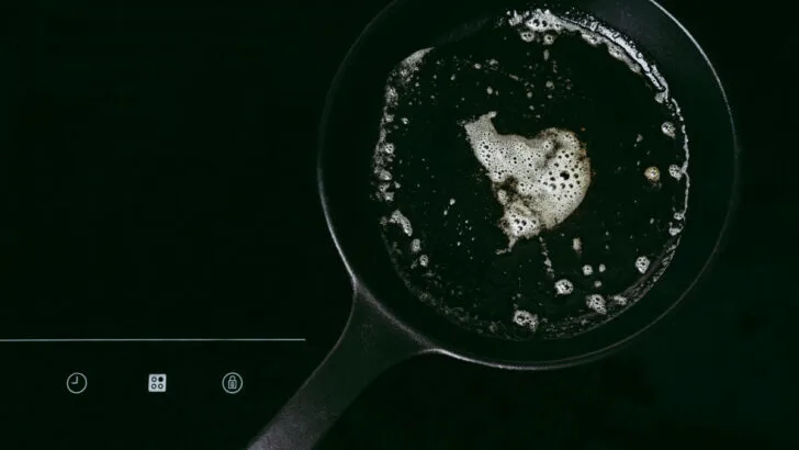 Cast Iron skillet  with melted butter